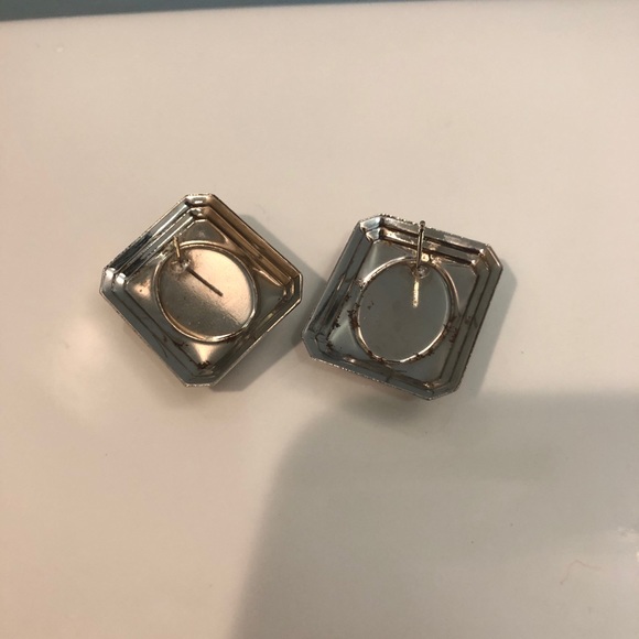 Silver earrings with purple stone - Picture 5 of 6